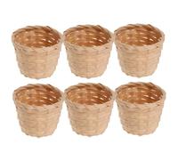 BATHVEVE 6 pièces Lot de Paniers Tissés Multifonction pour Bureau et Rangement Dobjets Divers Décoration de Table et Support pour Plantes Petite Artisanal et Portable