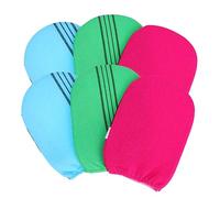 BATHVEVE 6 Pièces Moufles De Douche Exfoliantes Double Face Pour Corps Avec Gel Gommant Sels Marins