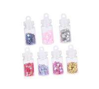BATHVEVE 7 Pièces Bouteille dérivante d'étoiles colorées Charme joyaux bocaux kit de Fabrication de Bijoux Bouteille Verre Mini Bouteille à Souhait Pot à Souhait en Verre Mini-Bouteille