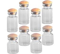 BATHVEVE 8pièces Miniatures Bouteilles Verre avec Bouchons pour Décoration De Maison De Poupée Accessoires De Paysage Miniature pour Jouets De Jeu De Rôle