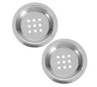 BATHVEVE Accessoires pour Brûleur de Parfum en Acier Inoxydable Argenté, Lot de 2 Pièces, Grille de Remplacement Décorative pour Aromathérapie la Maison et Contemplation