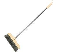BATHVEVE Balai en Bois à Long Manche 120 Cm Balai à Poils De Sanglier Doux Noirs Manche Inoxydable Antistatique pour Sols Et Tapis Usage Intérieur Quotidien