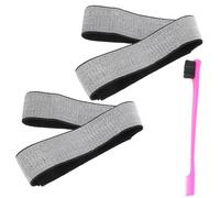 BATHVEVE Bandeau Élastique Ajustable pour Postiche en Tissu Confortable avec Brosse, Fixation Sécurisée des Cheveux, pour Usage Quotidien, 1 Set