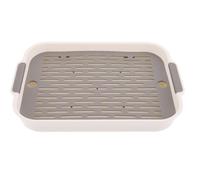 BATHVEVE Boîte à Litière et Clôture Haute Blanche en PP Rectangulaire Toilettes Anti-Chute Fond Plat Épais pour Lapins et Cochons d'Inde pour Petits Rongeurs