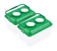 BATHVEVE Boîte D'observation des Insectes Portable 2pcs Loupe, en Acrylique Vert et Abs, pour Activités Extérieures Garçon et Filles
