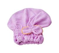 BATHVEVE Bonnet Cheveux Secs Bonnet De Séchage Super Absorbant Chamois Bouclé Ton Salle De Bains Chaleur Bouchon De Séchage Capuchons Bonnet Sèche-cheveux Toison Voyage Violet