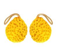 BATHVEVE Boule de Bain Couleur Aléatoire en Polyuréthane Hydrophile Bain Exfoliante Corps Portable Jaune, Forme Nid D'abeille pour Nettoyage Profond