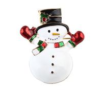 BATHVEVE Broche Épingle Solide en Alliage et Cristaux Bonhomme de Neige de Noël Accessoire Élégant Adaptée aux Fêtes et Usage Quotidien pour Costumes et Spectacles