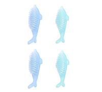 BATHVEVE Brosse à Ongles Multifonction 4 Pièces en Plastique Forme Dauphin Nettoyage Surface Ongles Portable pour Manucure Soins des Mains Couleur Aléatoire