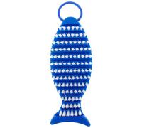 BATHVEVE Brosse de Nettoyage pour Haltères en Nano Poils Souples Pliable de Poisson Bleu pour Entretien Facile des Barres de Musculation