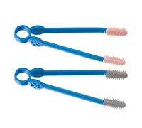 BATHVEVE Brosse Ergonomique Yeux du Chien et Chat 2pcs en Abs et Polyéthylène Poignée Antidérapante pour Toilettage Quotidien des Animaux