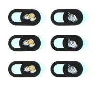 BATHVEVE Cache Animaux Portable Ordinateur et pour Webcam Coulissant Motif 6pcs en Abs Flexible Protection la Confidentialité Contre L’espionnage Tablette
