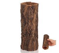 BATHVEVE Cachette pour Reptiles en Bois Naturel Forme Tronc Creux Surface Écorce, Espace Privé pour Lézard et Gecko Léopard, pour Terrarium et Installation Reptile