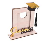 BATHVEVE Cadre Photo de Remise de Diplômes, Cadres de Graduation en Bois et Acrylique Beige, Base Stable, Coins Lisses, pour Élèves du Collège et Étudiants, à Poser sur Table de Chevet