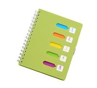 BATHVEVE Cahier à Spirale Latérale Épaissi Vert Carnet à Onglets Ligné pour Étudiants et Prise de Notes Agenda de Voyage et Planification Hebdomadaire