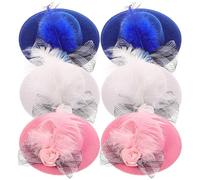 BATHVEVE Chapeaux Décoratifs Mini Chapeaux en Tissu pour Poules et Oiseaux Lot de 6 Confortables et Résistants Couleur Aléatoire pour Portraits de Famille et Fêtes