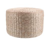 BATHVEVE Coussin de Siège en Paille Tressée Rond Tabouret Japonerie Fait Main Style Rétro pour Garçon et Repose-Pieds Utilisation Intérieure/Extérieure Support Robuste