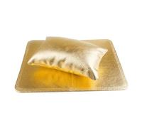 BATHVEVE Coussin Main Pliable pour Manucure en Pu Doré Confortable et Protecteur de Table, Repose-mains pour Salon Professionnel de Nail Art