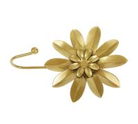 BATHVEVE Crochet Mural Décoratif en Fer Doré Forme Fleur Finition Élégante Crochet Multifonction Stable pour Manteaux et Chapeaux, pour Salon ou Chambre