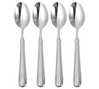BATHVEVE Cuillères à Dessert et Lot de 4 en Acier Inoxydable Argenté Gravé Design Solide et Élégant Élégant Adaptées pour Mariage et Dîner