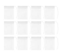 BATHVEVE de Thé à Cordon Filtrants à Base de Plantes en Tissu Non Tissé Blanc 100 Sachets Usage Unique, Faciles à Ouvrir et Fermer, pour Épices et Médecine Chinoise