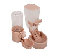 BATHVEVE Distributeur Eau et Nourriture pour Animaux Suspendu Anti-Fuite Transparent Contrôleur de Débit par Gravité Adapté pour Chiots et Chats Kit Complet pour Cage Propre et Pratique