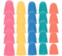 BATHVEVE Doigtiers Antidérapants en Caoutchouc Résistants Surface Texturée 25pcs pour Protection des Doigts Lors du Carving et Whittling Couleur Aléatoire