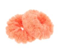 BATHVEVE Élastiques à Cheveux et Confortables Lot de 2 Orange en Fausse Fourrure Corde Élastique, pour Queue de Cheval ou Porter Poignet