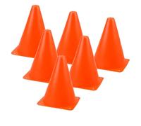 BATHVEVE Ensemble de 6 Cônes D'entraînement en Plastique Orange 18 Cm pour Jeux Extérieurs Garçon Fille Adaptés Football et Activités Sportives en Gym