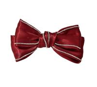 BATHVEVE Épingle à Cheveux Nœud pour Mariage en Satin et Soie Rouge, Accessoire Facile à Porter Créant une Coiffure Élégante pour Femme et Fille Quotidien