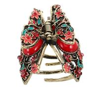 BATHVEVE Épingle à Cheveux Style Ancien Motif Insecte Et Fleurs Accessoires Pour Cheveux Pour Femmes Et Filles Rouge Prise Antidérapante