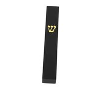 BATHVEVE Étui de Mezouza Résine Noir pour Décoration de Porte Plaque Juive Traditionnelle pour Maison Accessoire Intérieur et Extérieur Installation Facile avec Instructions Incluses