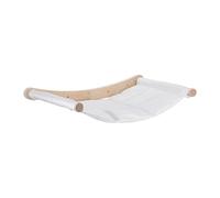 BATHVEVE Hamac Mural pour Chat Étagère de Grimpe en Bois Blanc Suspendu au Mur Système de Sangles pour Chats D'intérieur Petits Appartements