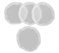 BATHVEVE Kit de Moules en Silicone 4pcs pour Dessous de Verre DIY, Facile à Utiliser Ranger, Forme Simple, Matériau Silicone Léger et Compact pour Bureau