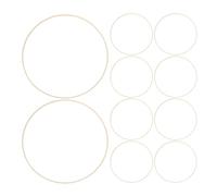 BATHVEVE Lot de 10 Cercles en Bambou 40 Cm pour Couronnes de Mariage, Anneaux Macramé Naturels Beige, Accessoires de Décoration DIY pour Loisirs Créatifs et Compositions Végétales
