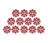 BATHVEVE Lot de 12 Poignées D’arrêt en Fonte Rouge, Volants Métalliques pour Vannes à Guillotine, Accessoires Industriels Robustes pour Usage Industriel et Maintenance Technique