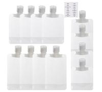 BATHVEVE Lot De 12 Set De Bouteilles De Voyage Compressibles En Silicone 30ml 50ml 100ml, Rechargeables Et Étanches, Pour Cosmétiques Et Lotion, Kit Hygiène Pratique Pour Voyage Et Séjour Étiquettes