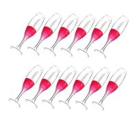 BATHVEVE Lot de 12 Tubes de Rouge à Lèvres Mini 8 Ml Forme Verre à Vin Plastique Rouge, Contenant de Gloss Rechargeable pour Maquilleurs et Bricoleurs, pour Échantillons et Usage Mobile