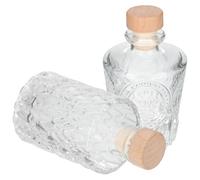BATHVEVE Lot de 2 Bouteilles en Verre Classique Style Romain, Hermétiques et Solide, pour Conserver Alcool ou Liqueur, Design Délicat et Élégant