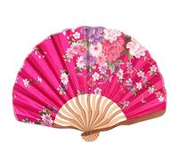 BATHVEVE Lot De 2 Éventails Pliables Style Japonerie Ventail D'ornement Pliant Petit Présent Femme Rose Et Cyan Déco Maison Accessoire Photo