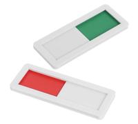 BATHVEVE Lot de 2 Panneaux de Porte en Plastique 3x7 Cm Blanc sans Texte, Indicateur de Confidentialité « Ne Pas Déranger » et « », pour Bureau, Salle de Réunion, Panneau Coulissant