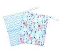BATHVEVE Lot de 2 Paquet à Couches Imperméables en Polyester Fermeture Éclair, Multi-usages pour Porte-Couches et Rangement de Linge Sale, pour Voyage et Extérieur