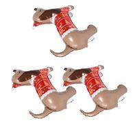 BATHVEVE Lot De 3 Ballons Décoratifs De Noël Pour Animaux De Compagnie Pour Halloween Pour En Forme De Tête De Chien En Aluminium