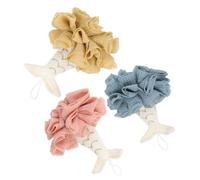 BATHVEVE Lot de 3 Boules de Bain Ravissantes Forme Queue de Sirène en Polyester et Coton, Cordelette, Faciles à Utiliser pour Voyages et Familles Plusieurs styles