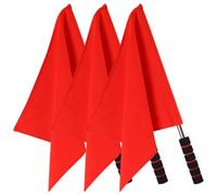BATHVEVE Lot de 3 Drapeaux de Signalisation Rouges en Acier Inoxydable, Antidérapants et Pratiques à Utiliser pour Arbitres et Courses D'athlétisme