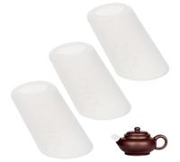 BATHVEVE Lot de 3 Protège-becs de Théière en Silicone Blanc Long, Anti-fuite et Anti-goutte, Manchon de Protection pour Bec de Bouilloire Domestique, Accessoire Pratique Cuisine et Service