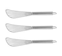 BATHVEVE Lot de 3 Spatules à Steak en Acier Inoxydable, Pelle Cuisine Multifonction pour Poisson et Crêpes, Ustensiles la Cuisine Inox Professionnel, pour Grillades et Cuisson Précise
