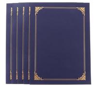 BATHVEVE Lot de 5 Couvertures en Papier Bleu pour Titulaires de Certificats de Fin D'études, Porte-documents Pratique et Protecteur pour Diplômes Bureau ou Décoration