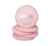 BATHVEVE Lot De 5 Houppettes à Maquillage En Coton Rose Houppette Ronde Pour Douce Et Respectueuse Peau Et Filles Application Facile à Voyage