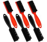 BATHVEVE Lot de 6 Brosses Vintage pour Tondeuse à Cheveux Poils en Nylon Doux Poignées en Plastique Ergonomiques Noir et Rouge Accessoires de Coiffure Portables pour Nettoyage et